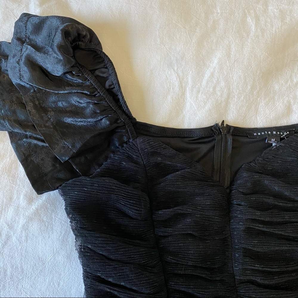 Black Ruched Mini Dress